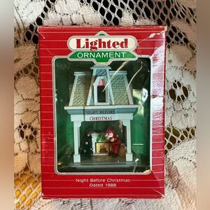 Hallmark Keepsake Lighted Ornament Vintage 1988 Night Before Christmas